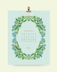 2026 Floral Wall Calendar 8.5x11"