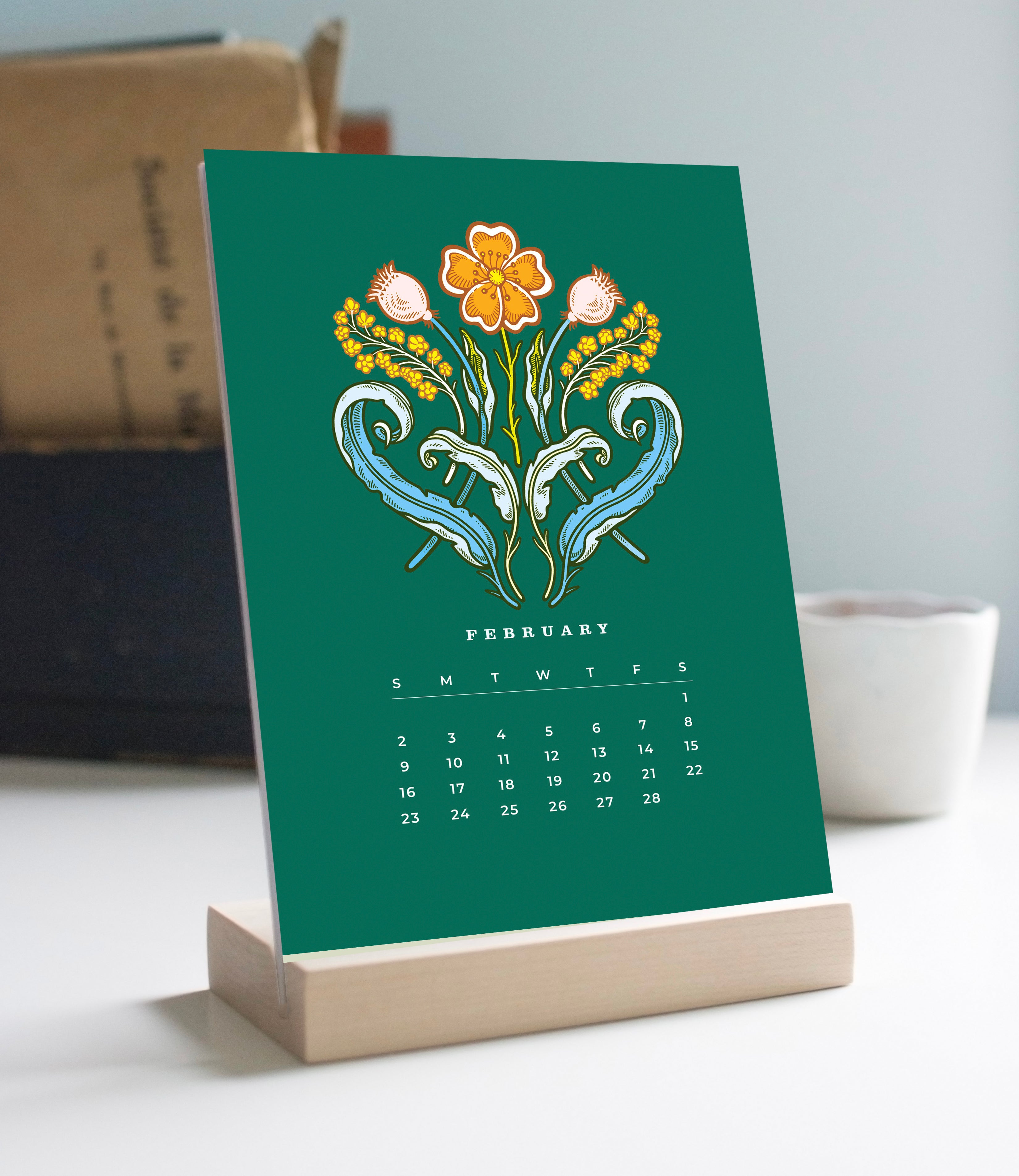 2025 5x7 quot Refill Cards for Desk Calendar Floating Thistle