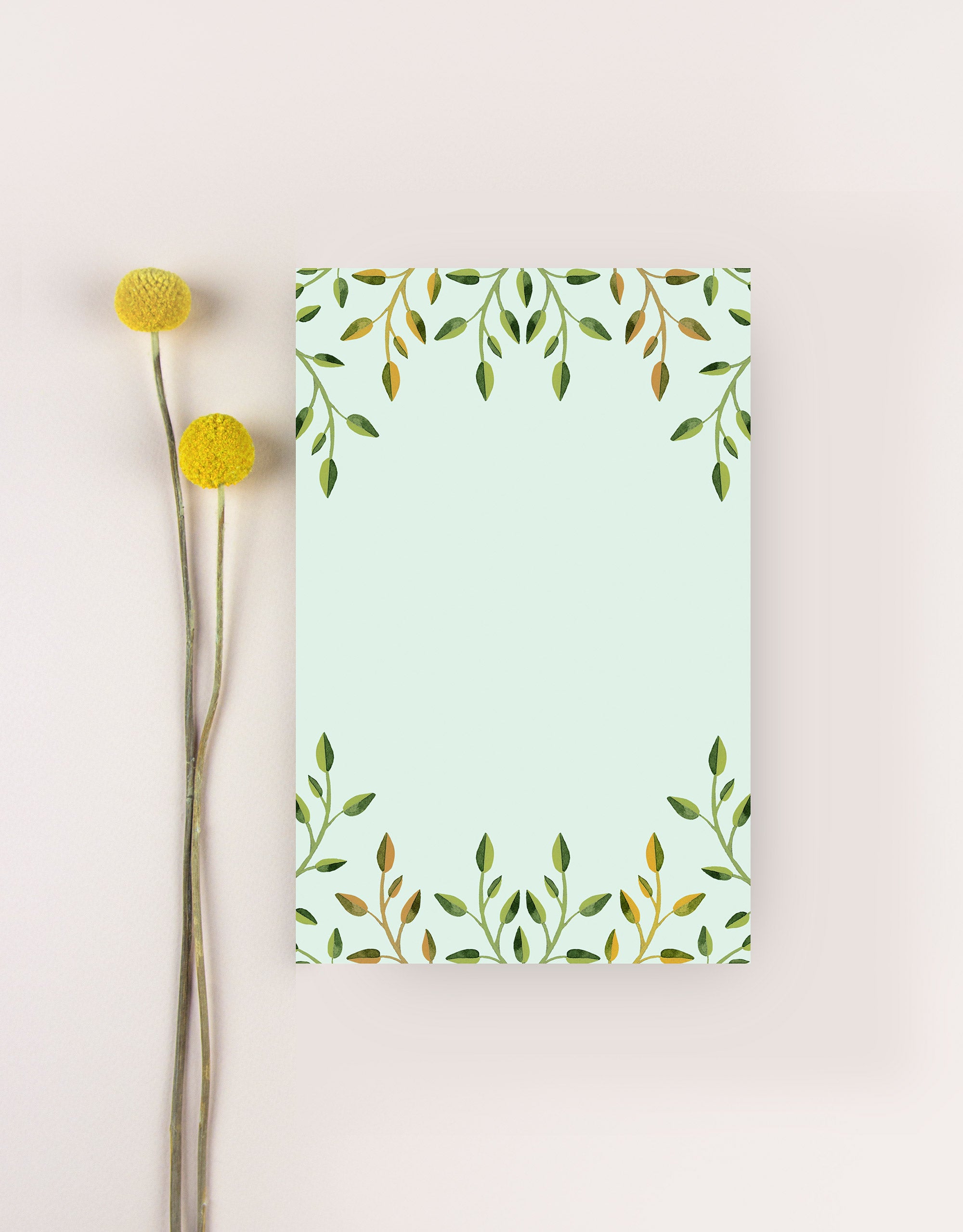 green botanical notepad