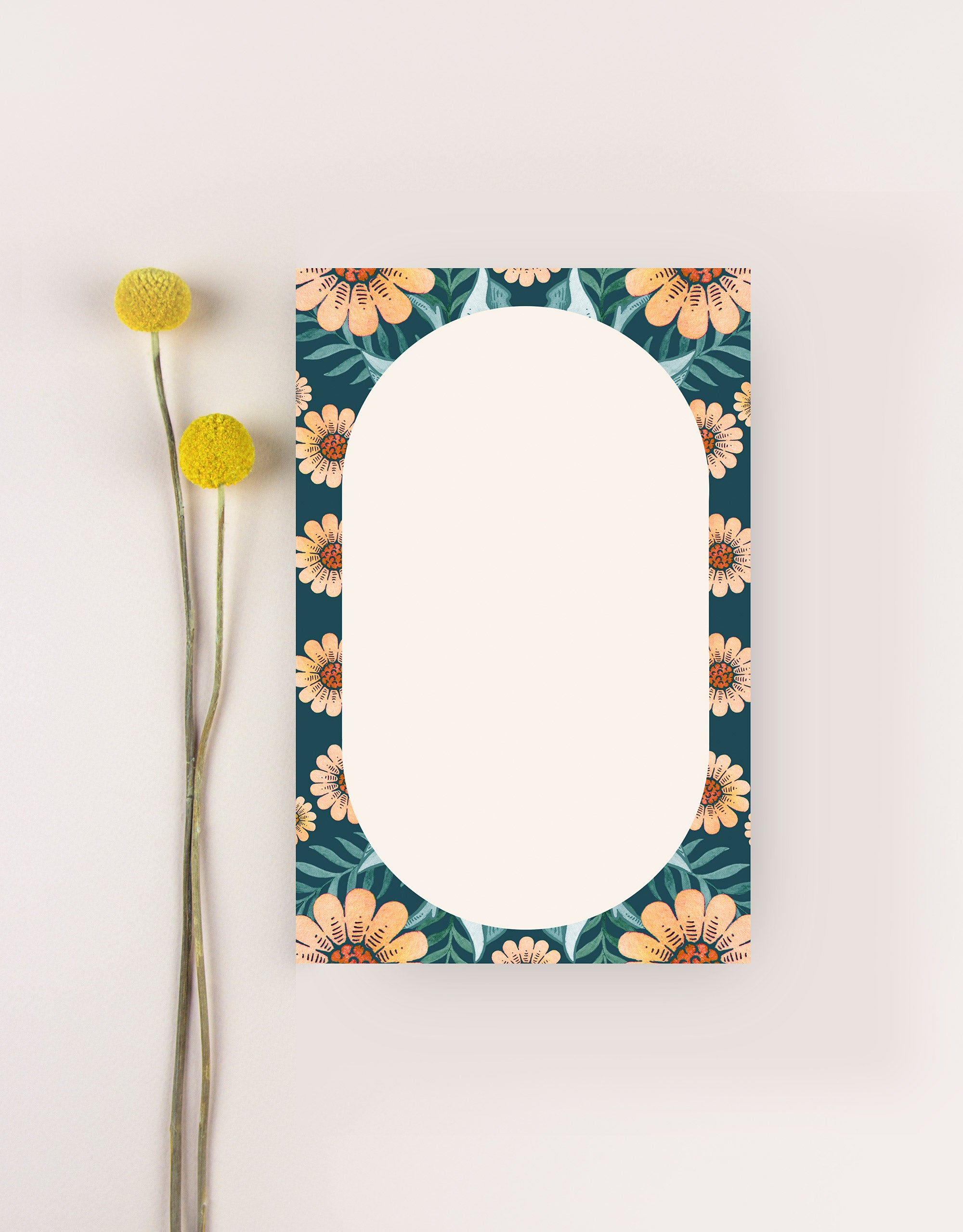 small notepad with flowers