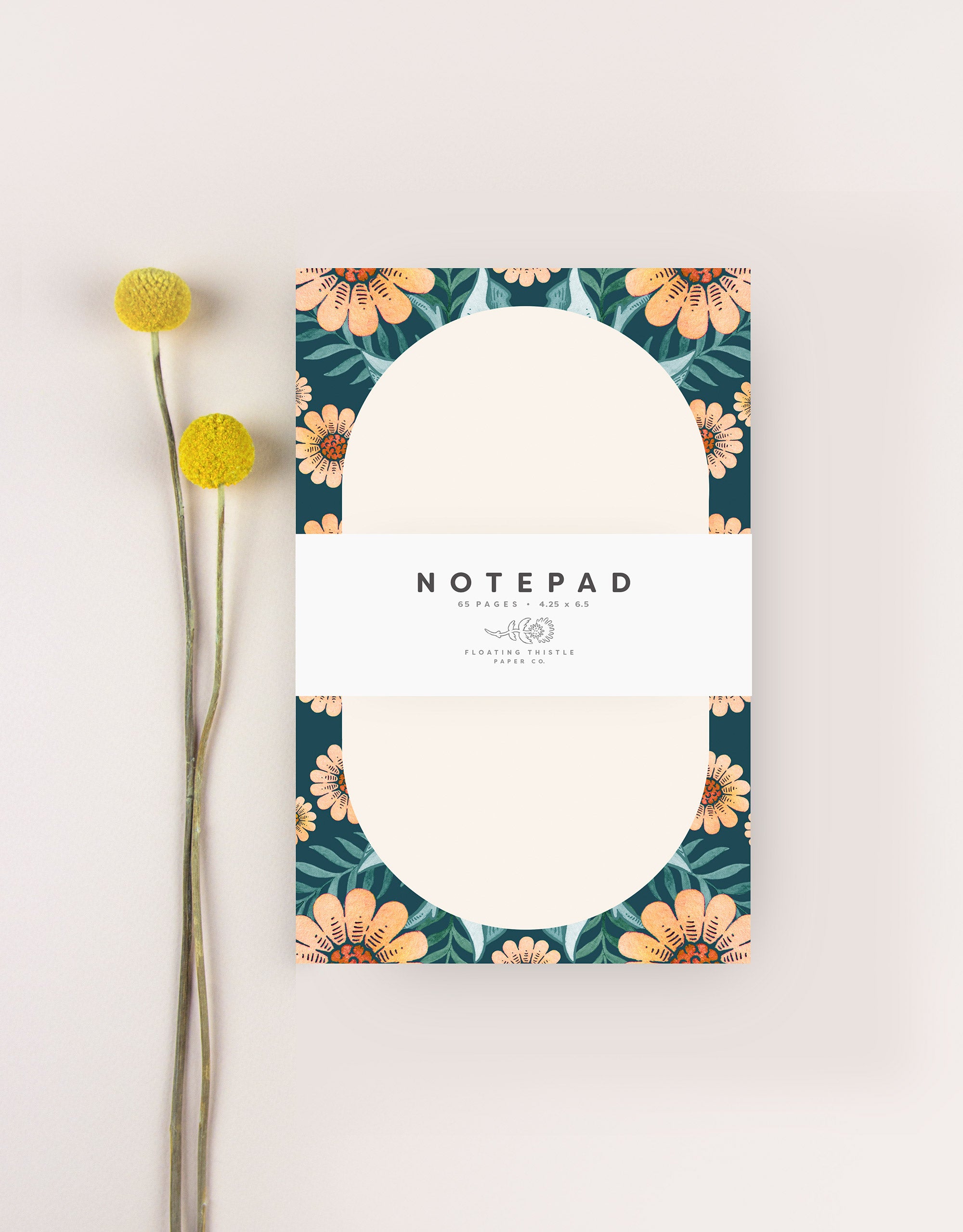 pretty notepad with watercolor flowers