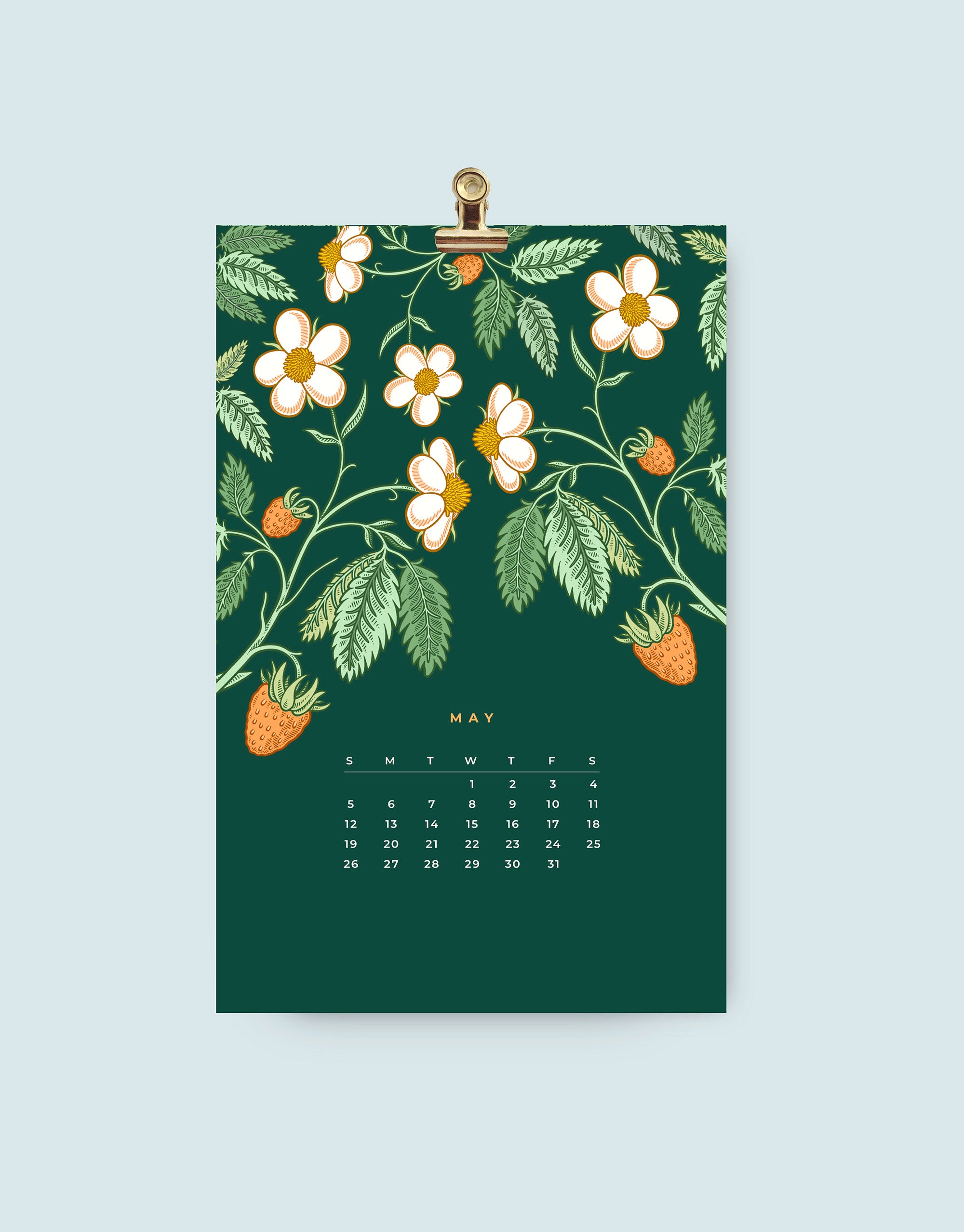 2024 Small Dark Wall Calendar