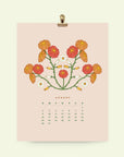 2026 Flower Wall Calendar 8.5x11"