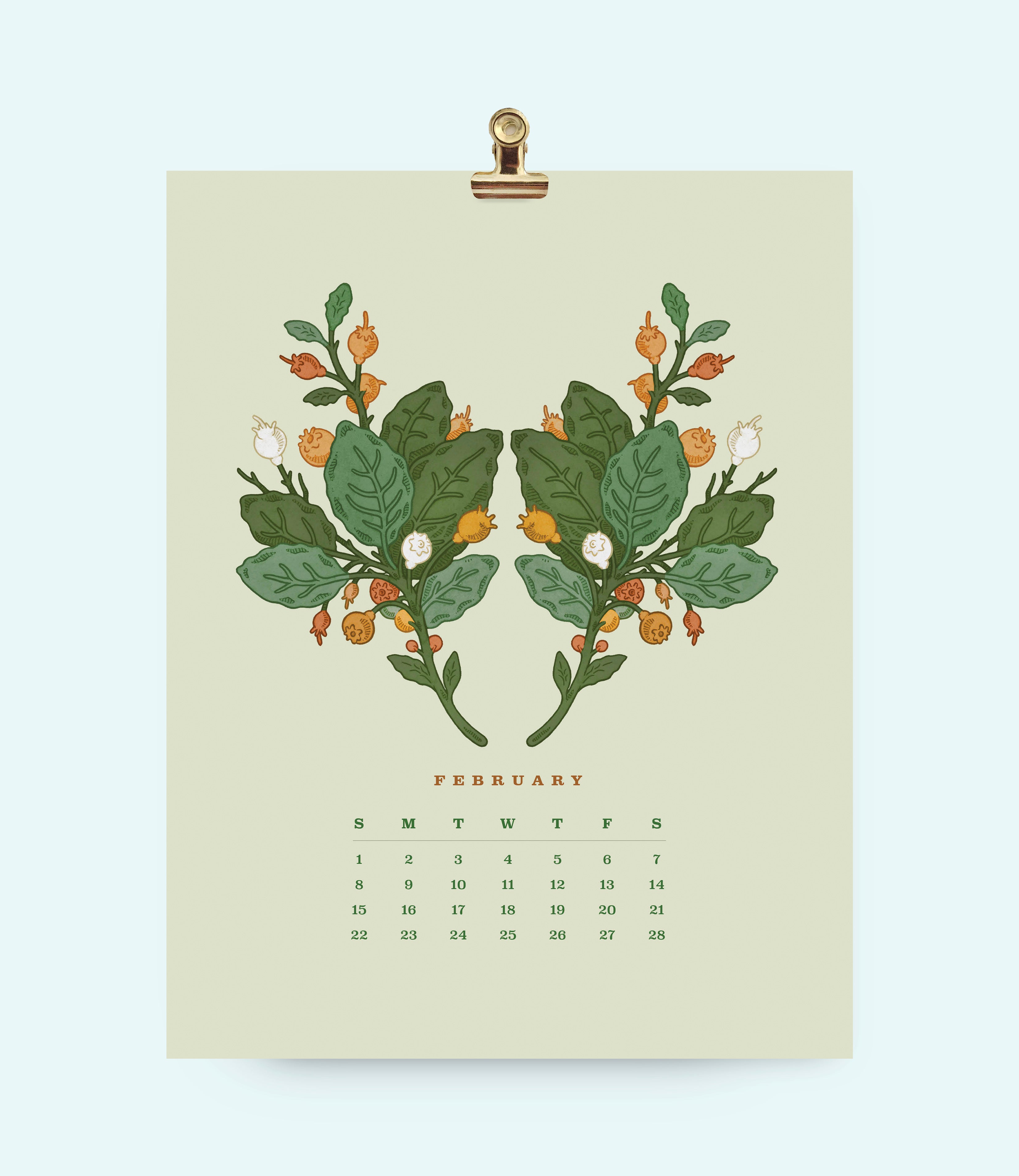2026 Flower Wall Calendar 8.5x11"