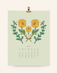 2026 Flower Wall Calendar 8.5x11"