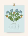 2026 Flower Wall Calendar 8.5x11"