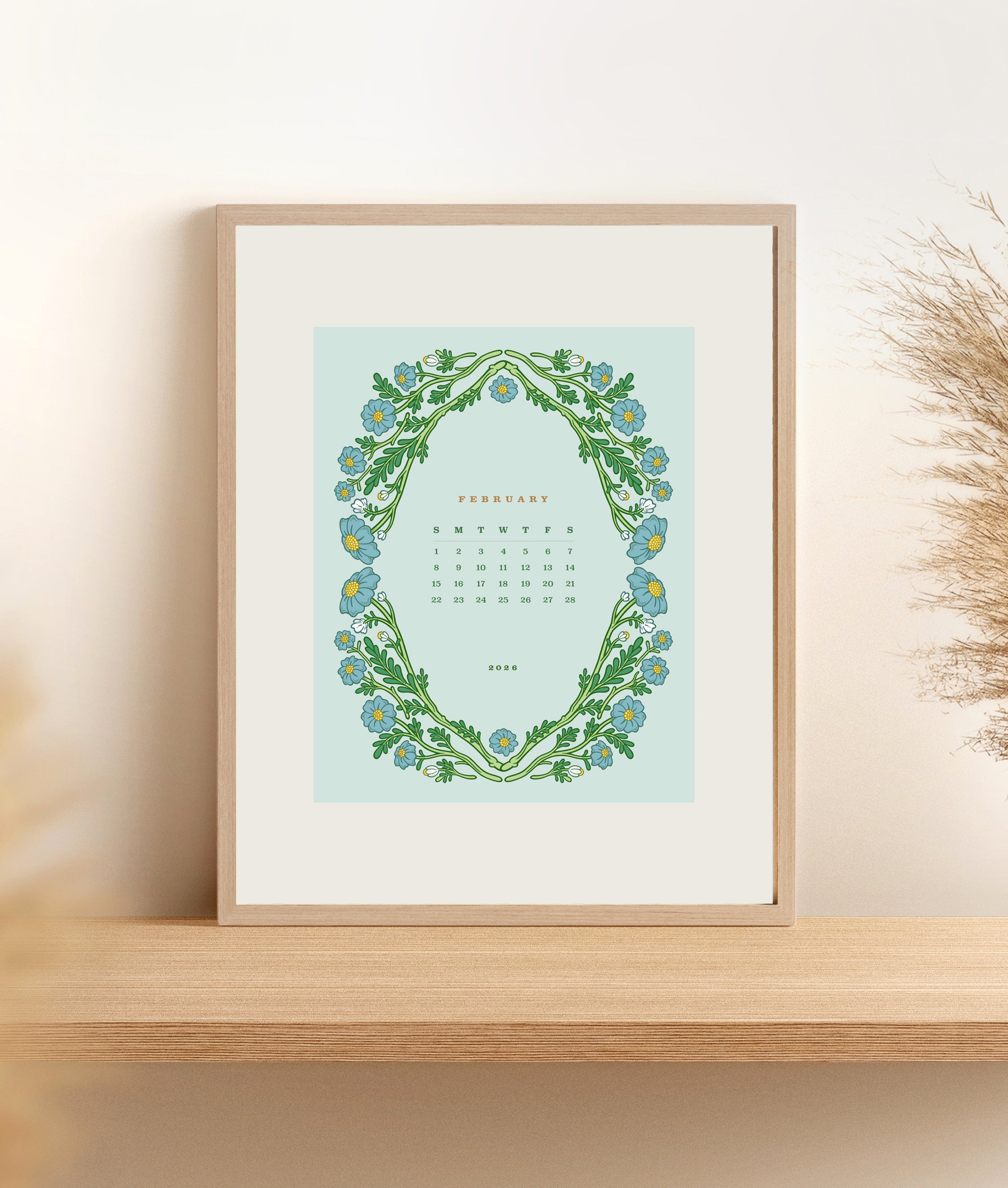 2026 Floral Wall Calendar 8.5x11&quot;