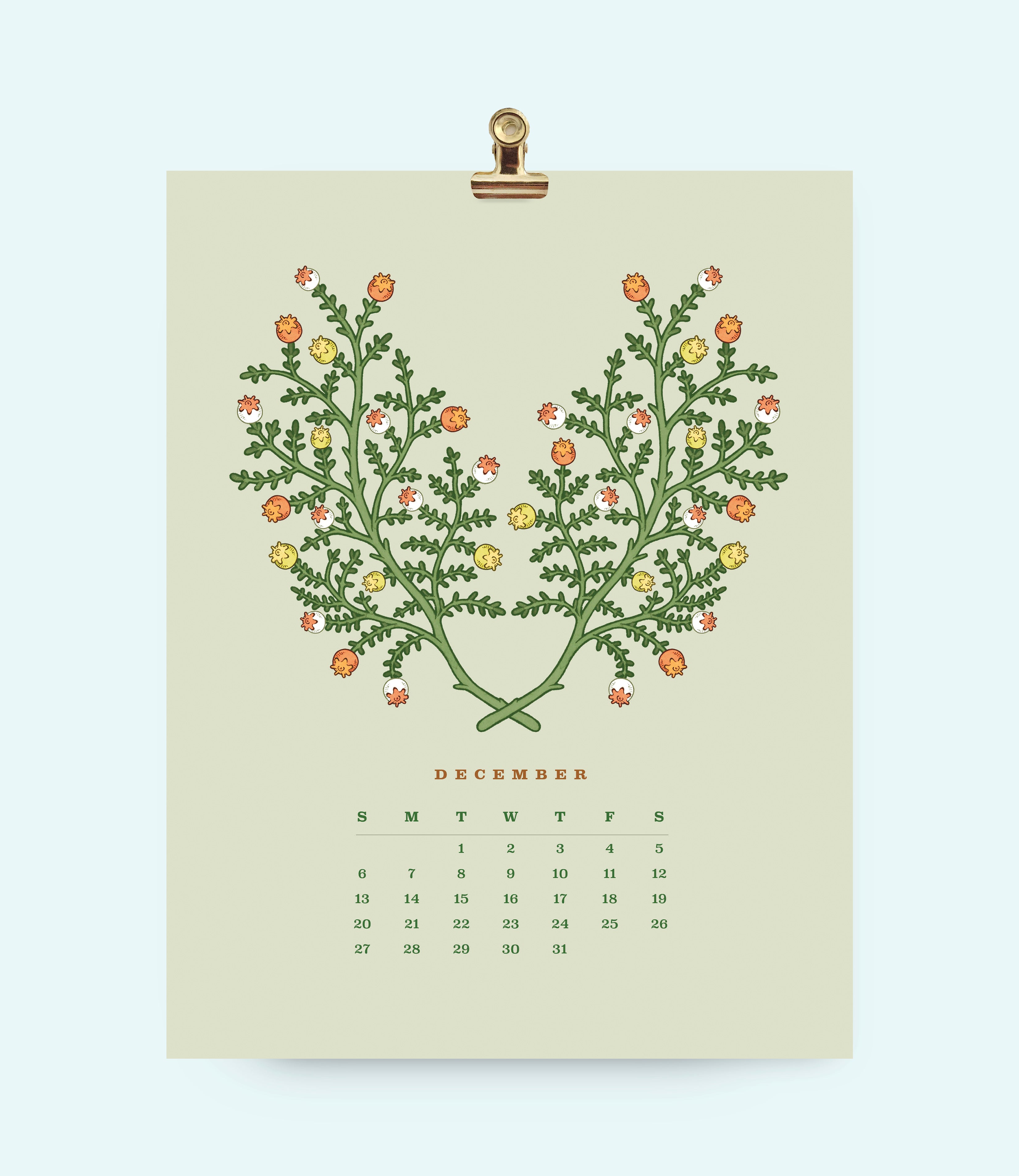 2026 Flower Wall Calendar 8.5x11"
