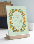 2026 Desk Calendar with Wooden Stand