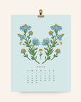 2026 Flower Wall Calendar 8.5x11"