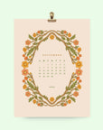 2026 Floral Wall Calendar 8.5x11"