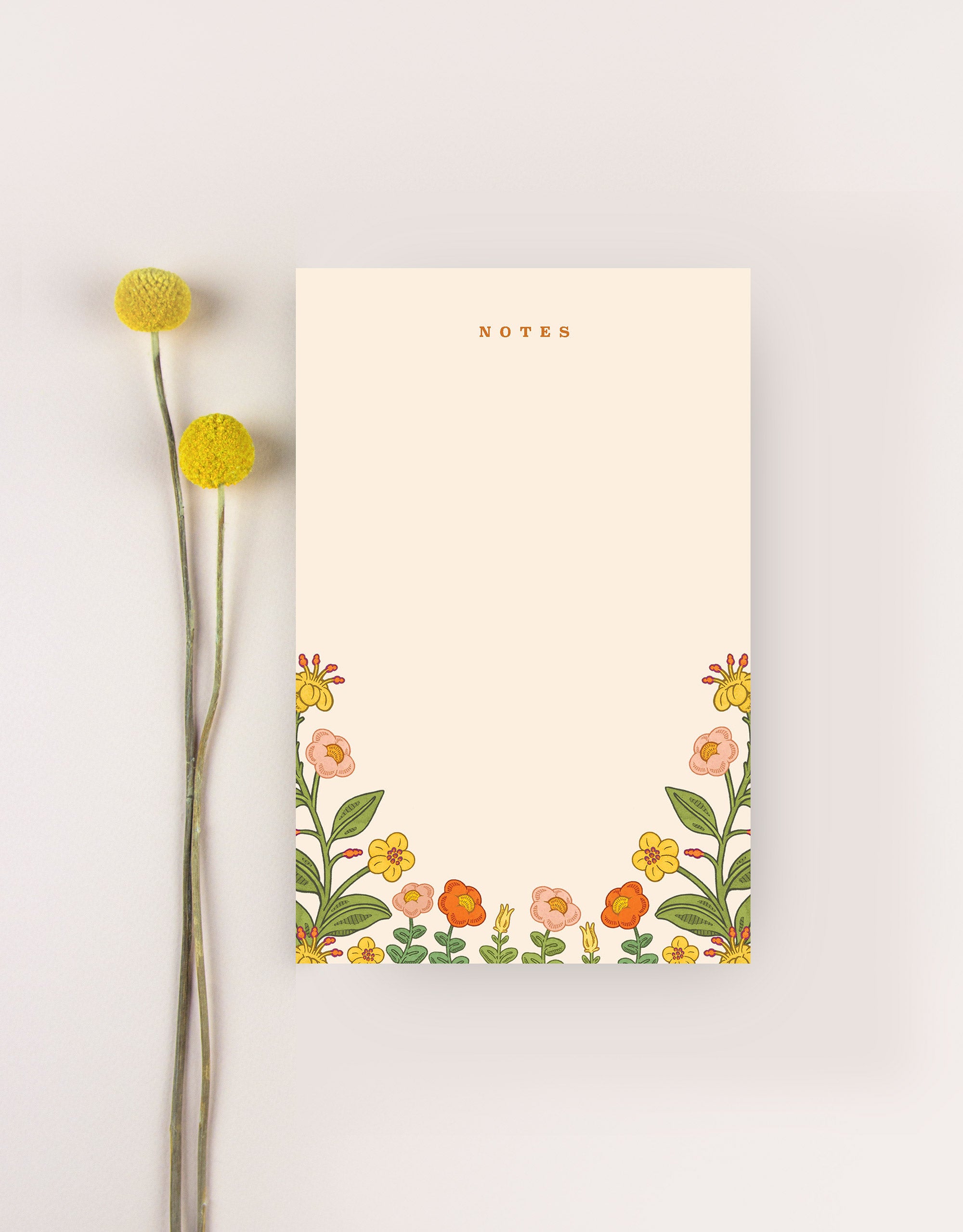 notepad with flowers