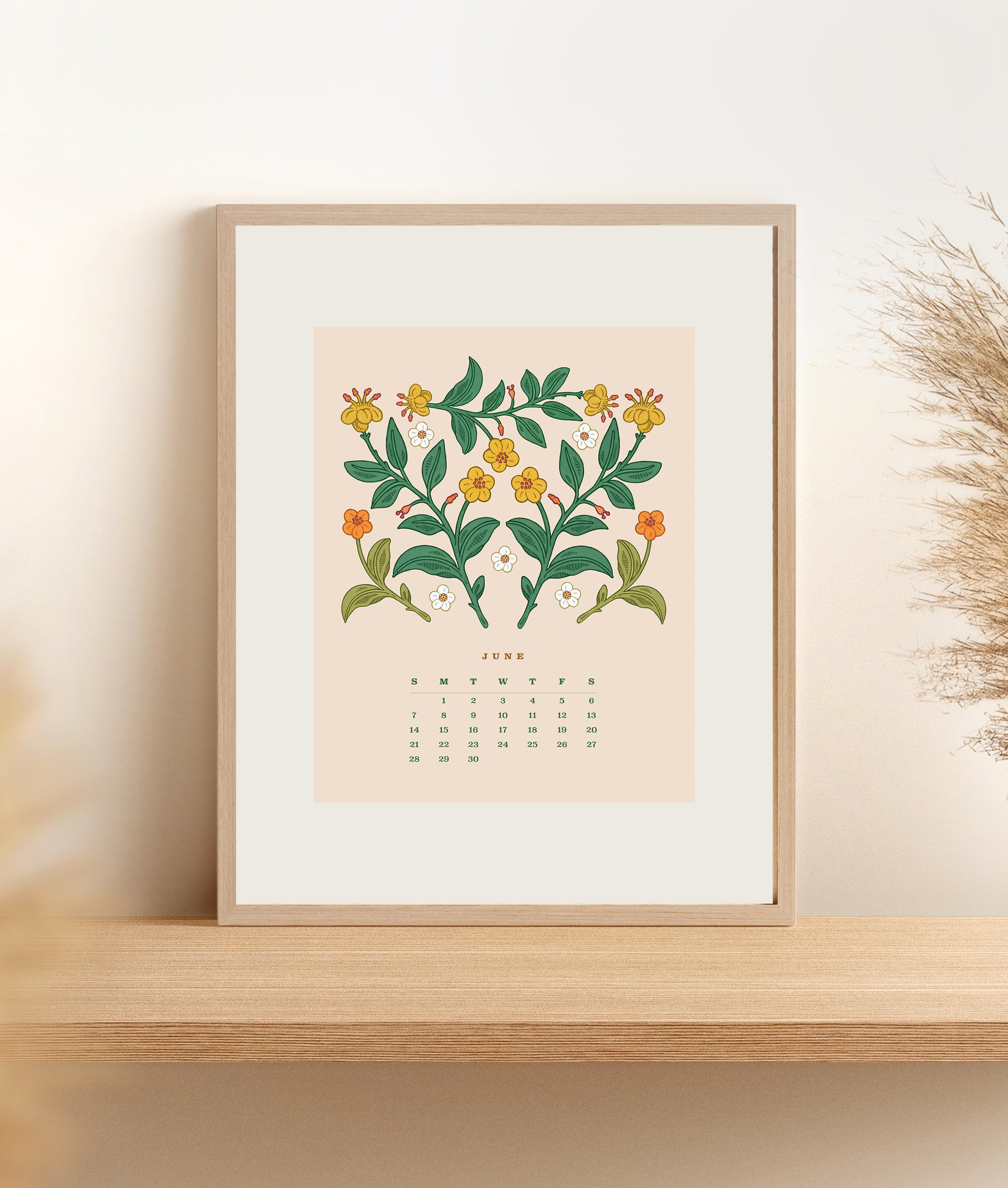 2026 Flower Wall Calendar 8.5x11"