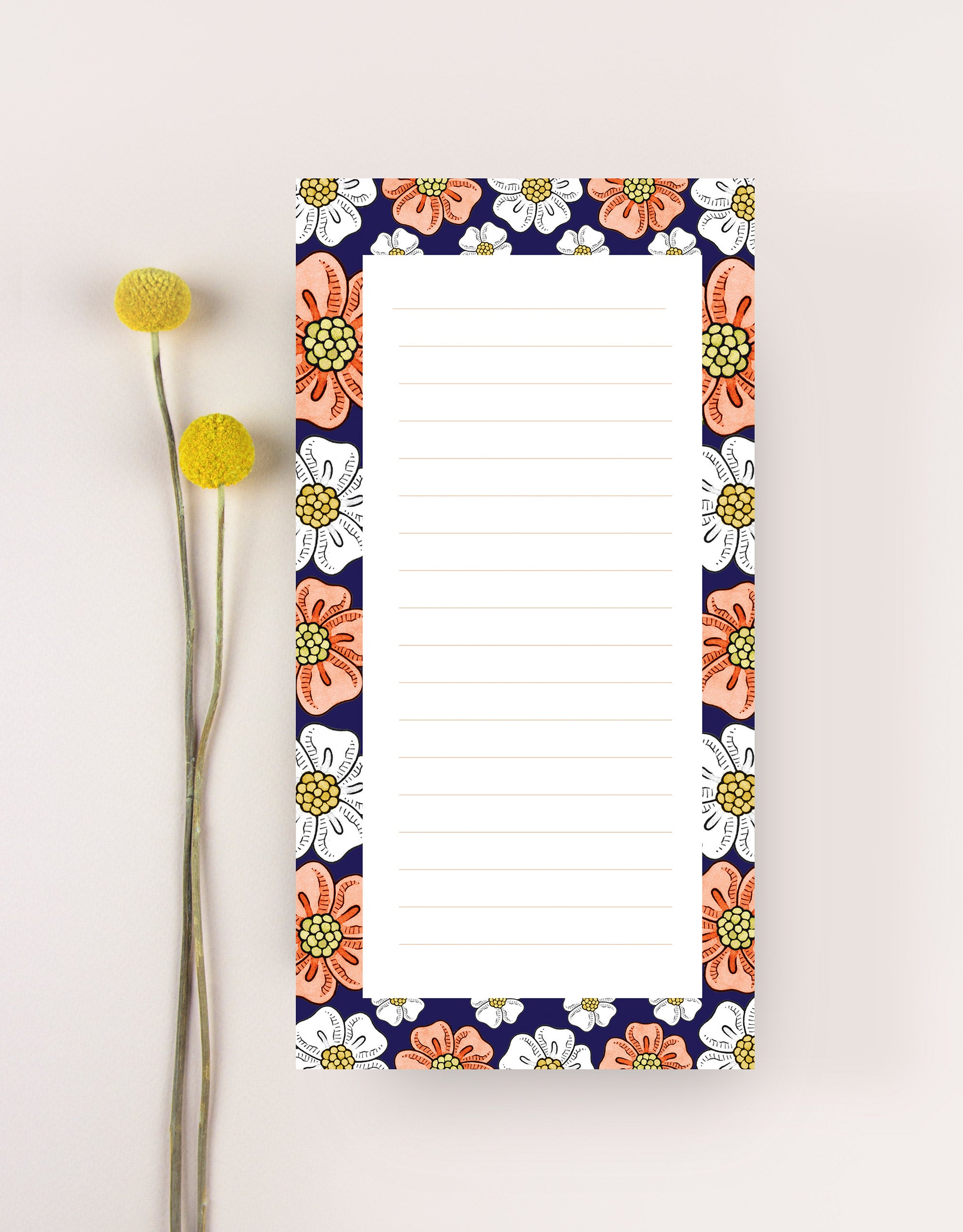 floral tall lined notepad 