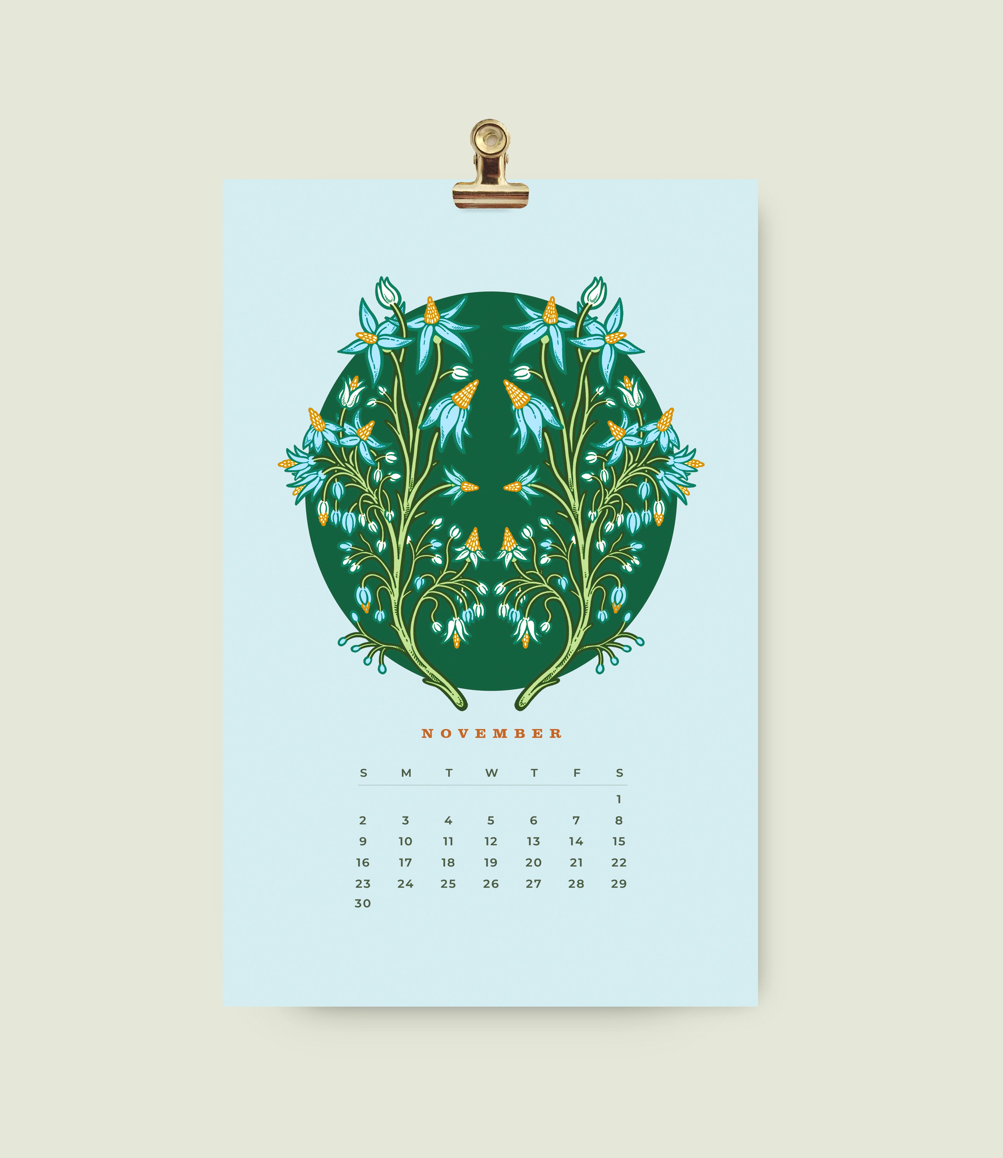 2025 Small Light Wall Calendar