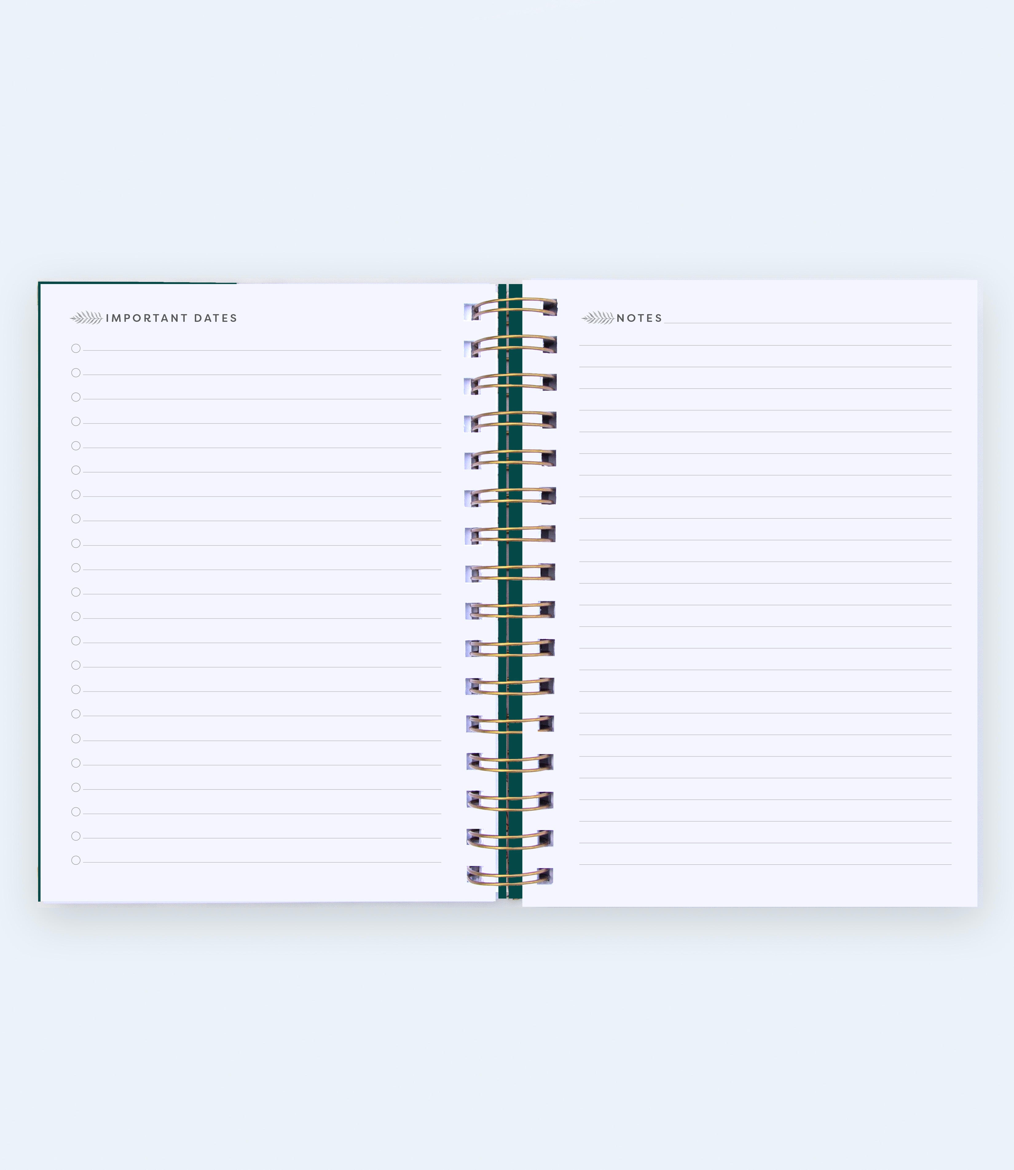 Hardcover Undated Weekly Planner