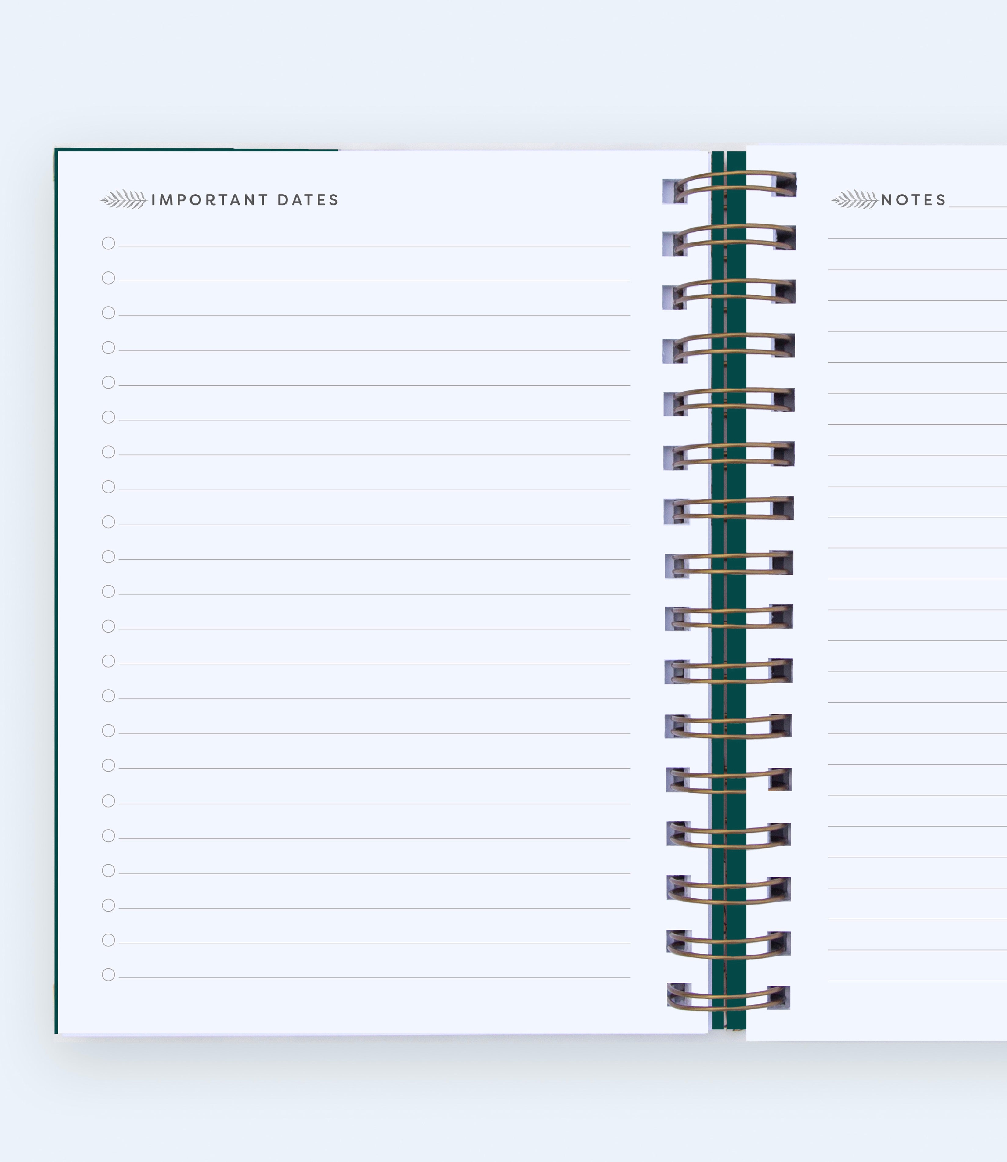 Hardcover Undated Weekly Planner