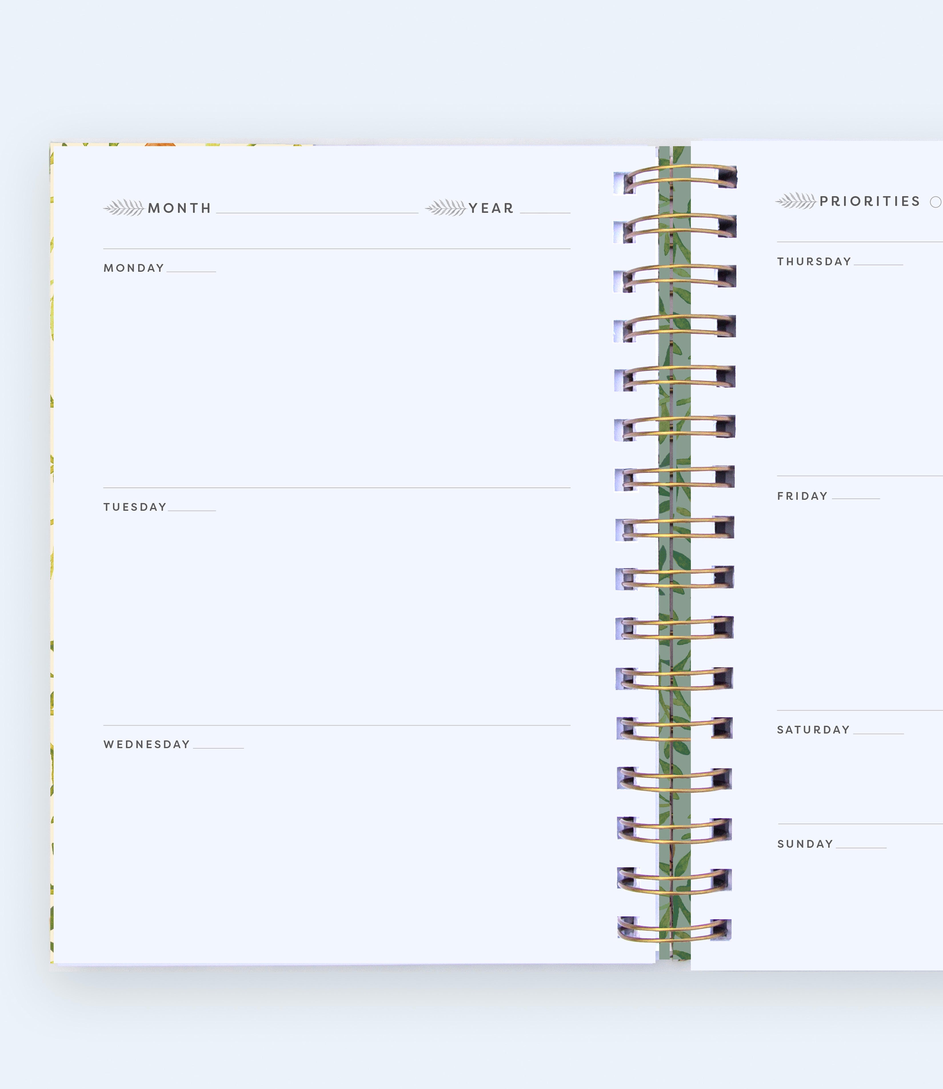 Hardcover Undated Weekly Planner