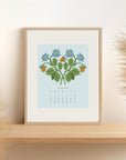 2026 Flower Wall Calendar 8.5x11"