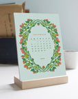 2026 Desk Calendar with Wooden Stand