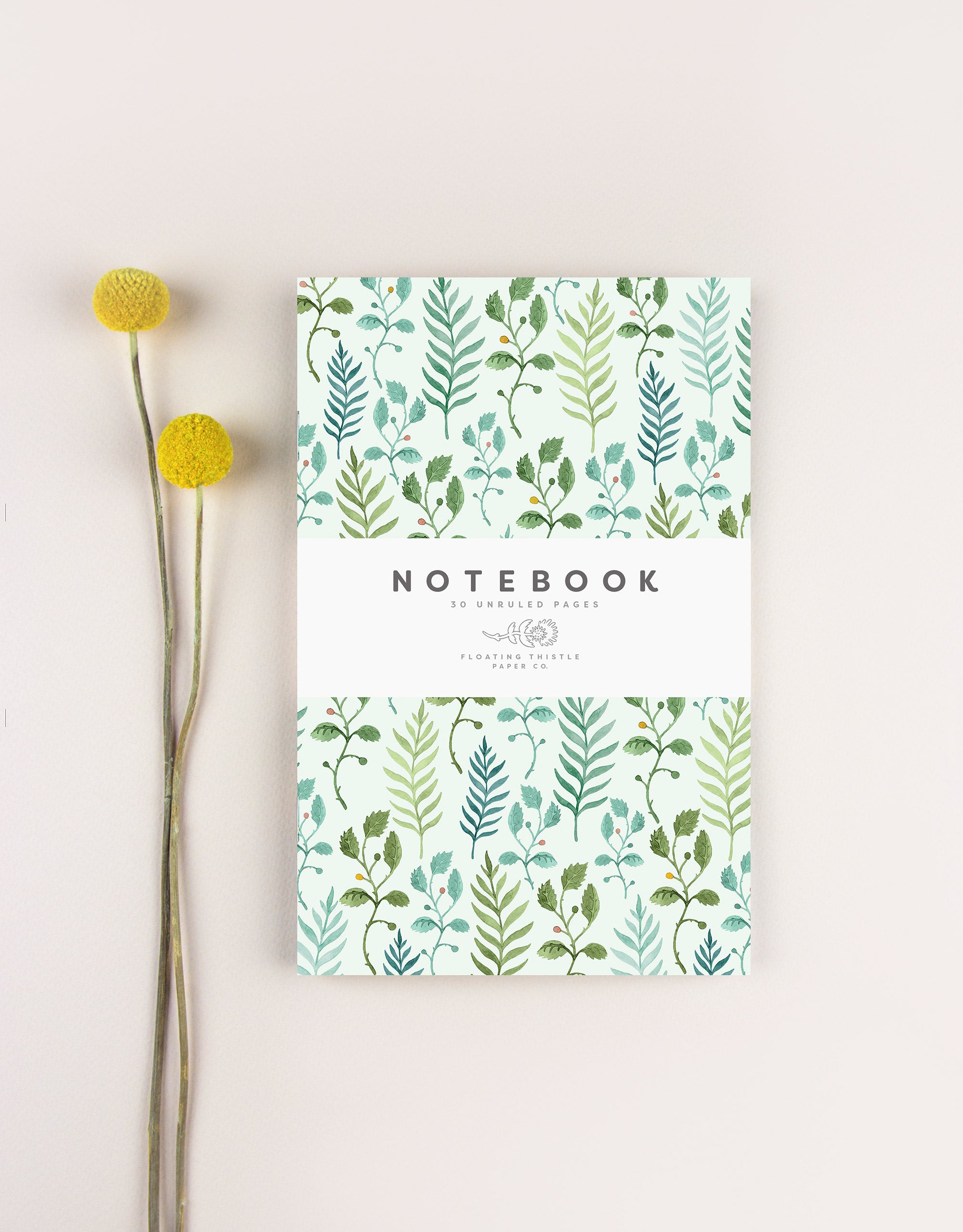 Green Leaves Blank Notebook