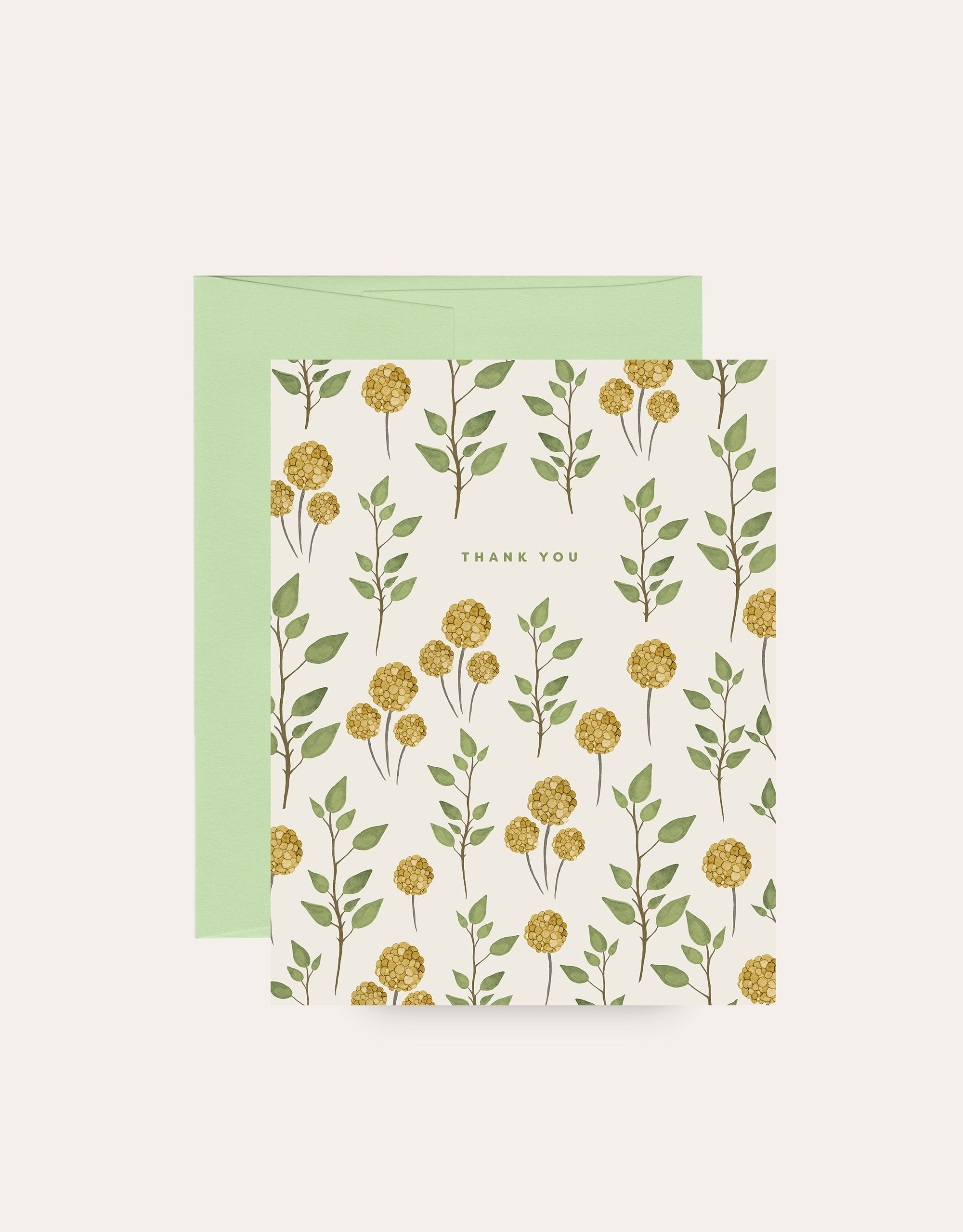 green leaves thank you card