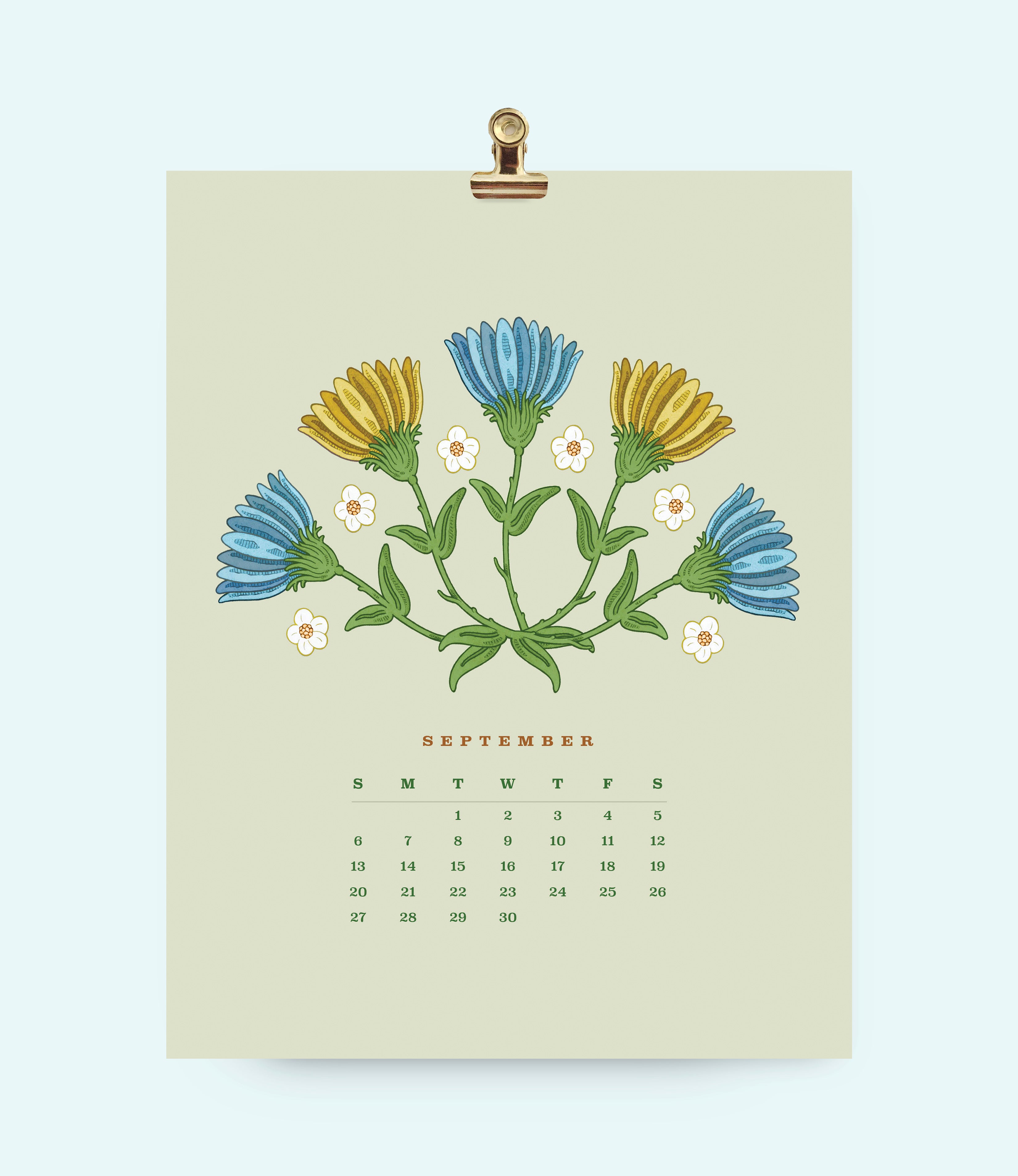 2026 Flower Wall Calendar 8.5x11"